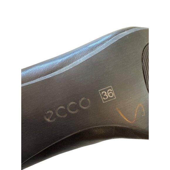 Ecco Leather Womens Low Heel Black Pumps Size 36 Elegant Dress Shoes - Picture 4 of 9